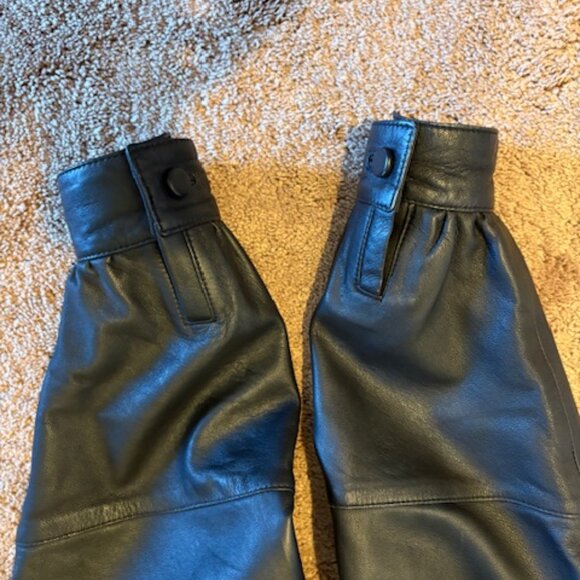 Vintage Cassidy Full Length Black Genuine Leather Coat, Size 12 - Picture 8 of 8